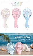 Handheld Rechargeable Fan Portable Mini Fan Lithium Battery Rechargeable USB Lovely Fan (White)