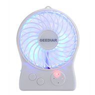 Portable Mini USB Fan GEEDIAR 3 Speed Control Rechargeable Table Desk Fan with LED light White N13