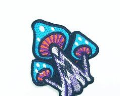 Magic Mushroom Psilocybin Hippie Sign Logo Hippie Retro Biker Jacket T-shirt Vest Patch Sew Iron on Embroidered... N3