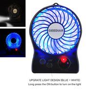 Portable Mini USB Fan GEEDIAR 3 Speed Control Rechargeable Table Desk Fan with LED light White N18