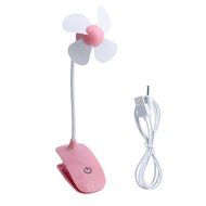Kocome USB Clip on Fan Rechargeable Battery Home Office Desk Table Crib Cooling Fans (Pink)