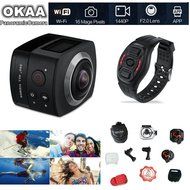 Blueskysea OKAA Sports Action Panoramic Camera WIFI VR 1440P 360 Video Camera with Waterproof Case Accessory Kits... N8