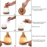 Sentexin 120ml Essential Oil Diffuser Wood Grain Mist Humidifier Aroma Diffuser with Colorful Led Light for Home...