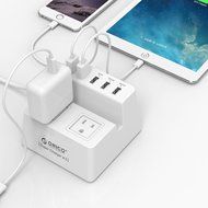 ORICO Charging Stand Surge Protector with 5 USB Ports and 2 AC Outlets Built in 5 Feet Cord Power Strip N14