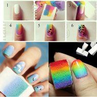 AutumnFall&reg; Nail Art Sponges Stamping Polish Template Transfer Manicure DIY Tool N4