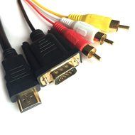 VAlinks(TM) 5 Feet 1.5M Gold HDMI to VGA 3RCA converter adapter cable for HDTV Satellite TV,RGB Component video...