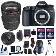 Canon 70D + Canon EF 24-105 f/4 L IS USM (Glass Element) + 50mm 1.8 STM + 2 32GB Transcend SD Cards + LED Video...
