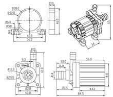 ZKSJ DC 12V 1.1A 13.2W Brushless Magnetic Drive Centrifugal Submersible Oil Water Pump 500L/H 5M/16ft DC40E-1250... N2