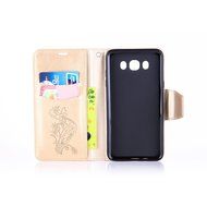 Galaxy J7 2016 Case,Galaxy J7 2016 Cover,ikasus Glitter Diamond Embossing Flowers Lily Butterfly PU Leather Flip...