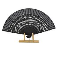 Aircee (TM) 8&lsquo;&rsquo; Delux Decor Ladies Portable Bamboo Silk Lace Japanese Fan (Black 7.7inch) N3