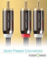FosPower RCA Y-Adapter (6 Feet) 1 RCA Male to 2 RCA Male Audio Adapter Cable - Dual Shielded | 24K Gold Plated N2