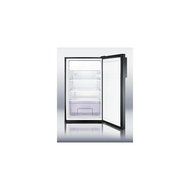 Summit CM421BL7: Commercially listed 20&quot; wide counter height refrigerator-freezer with a lock and black exterior N4