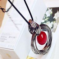 2015 Fashion Red tassel Long Sweater Chain Pendant Necklace Jewelry