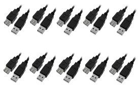 C&amp;E 10 Pack USB 2.0 Extension Cable 15 Feet CNE460272 N5