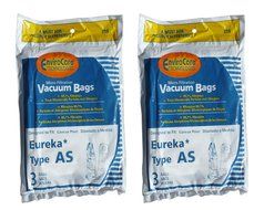 6 Eureka Upright AirSpeed (AS) Vacuum Cleaner Allergy Bags, 68155-6, 68155, 66655, 67726, Filtrete - 21-2440-06...