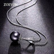 Shine Black Pearl Pendant Crystal Chunky Statement Long Chain Necklace Jewelry