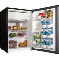 Haier 2.7 cu ft Refrigerator, Virtual Steel Full-width Freezer Compartment