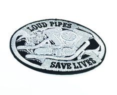 Loud Pipes Save Lives Funny Motorcycles Outlaw Hog Mc Biker Rider Hippie Punk Rock Jacket T-shirt Patch Sew Iron...