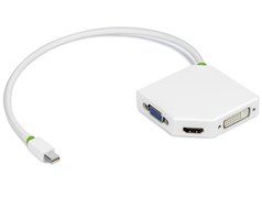 Aurum Cables Mini DisplayPort to HDMI + DVI + VGA Female Cable - 3 Pack Cable with 3 Piece Cable Ties - 1 Feet N8