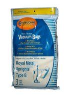3 Royal Upright Type B Vacuum Cleaner Allergy Bags, Top Full Vacuum Cleaners, RO-2-066247-001, Royal 3067247001...
