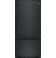GE GDE21EGKBB 30" Energy Star Freestanding Bottom Freezer Refrigerator with 20.9 cu. ft. Capacity (Black)