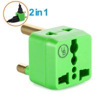 Yubi Power 2 in 1 Universal Travel Adapter with 2 Universal Outlets - Built in Surge Protector - 5 Pack - Black... N9