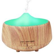 Essential Oil Diffuser, Angozo 250ml Wood Grain Aroma Humidifier Aromatherapy Diffuser with 7 Color LED Lights...