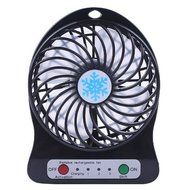 Mini Fan , Dreaman Portable Rechargeable LED Fan air Cooler Mini Operated Desk USB 18650 Battery Black