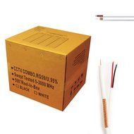 Five Star Cable 500 ft. RG59 Siamese CCTV Combo Coaxial Cable White - 20AWG RG59 + 18/2 18AWG Power
