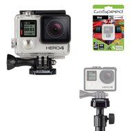 GoPro Hero4 Hero 4 12MP Full HD 4K 30fps 1080p 120fps Built-In Wi-Fi Waterproof Wearable Camera Black Adventure... N92