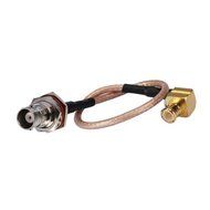 DHT Electronics RF coaxial coax cable assembly BNC female to MCX male right angle 6''