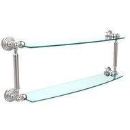 Allied Brass WP-34/18-CA 18 x 5 Double Glass Shelf Polished Nickel by Allied Brass