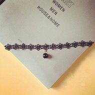 FLOWER Lace Fashion Black Women's Choker Pearl Necklace Gothic Bohemia Jewellery