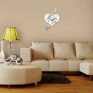EverTrust(TM) sale wall clocks new 3d diy home decor mirror fairy hearts art stickers safe watch Acrylic Living... N2