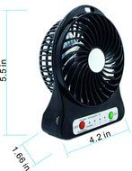 ANLENG 4-inch Mini Rechargeable Portable Fan (Black) N6