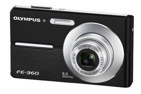 Olympus FE360 8MP Digital Camera with 3x Optical Dual Zoom (Black) N2