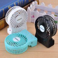 Portable Mini USB Fan GEEDIAR 3 Speed Control Rechargeable Table Desk Fan with LED light White N19