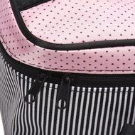 Cosmetic Bag, Bolayu Square Bow Stripe (Hot Pink) N2