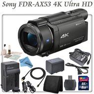 Professional Ultra HD 4K Camcorder Bundle - Sony FDR AX53 Camcorder: Includes Sony NP-FV100 Replacement Battery... N2