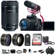 Canon EOS Rebel T6i DSLR Video Creator Kit with 18-55mm &amp; 55-250mm Lens + 32GB Accessory Bundle N4