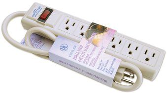 Darice 1096-53 Power Strip Surge Protector with 6 Outlets and 2-Feet Cord for Lighting, Cream