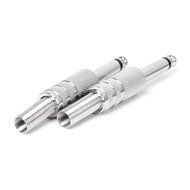 6.35mm Microphone Input Audio Output Plug Silver N7
