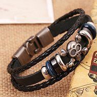 1x Cool Unisex Women Men Punk Wristband Metal Studded Leather Bracelet Gift N6