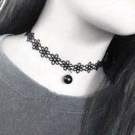 FLOWER Lace Fashion Black Women's Choker Pearl Necklace Gothic Bohemia Jewellery N2