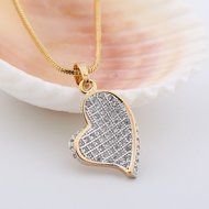 Luxurious Gold Filled elegant women white topaz pendant necklace with gift box N2