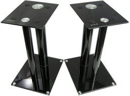 VIVO Premium Universal Floor Speaker Stands Dual Pillar for Surround Sound &amp; Book Shelf Speakers (STAND-SP01S) N9