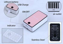 Willcome USB Powered Portable Mini Air Conditioning Fan Chargeable Hand-held No Leaf Fan Air Conditioner Cooling... N4