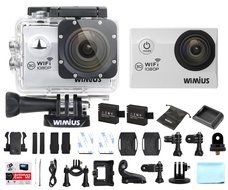 WiMiUS Sports Camera 1080P WiFi 2.0'' Waterproof Action Camera 12MP HD Camcorder 170&deg; wide-angle+Bonuses(Q2-Silver) N4
