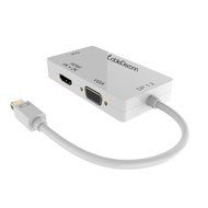 CableDeconn Mini DisplayPort Adapter, 3-in-1 Mini DisplayPort to DVI VGA HDMI TV HDTV Adapter Converter Full 4k... N5