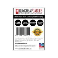 BuyCheapCables&reg; RedMere HDMI Cable 60Ft - Ultra Thin High Performance HDMI Cable with RedMere Technology N8